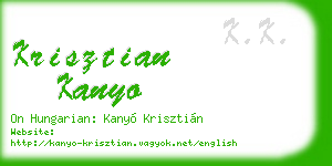 krisztian kanyo business card